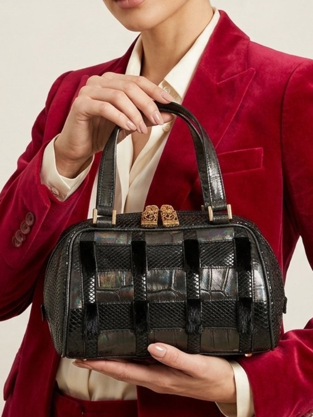 Braccialini Italy Leather Satchel Purse